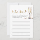 Parels en Prosecco Wie ben ik Vrijgezellenfeest sp Kaart (Voorkant)