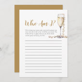 Parels en Prosecco Wie ben ik Vrijgezellenfeest sp Kaart (Voorkant / Achterkant)