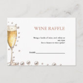 Parels en Prosecco Wijn Raffle Vrijgezellenfeest S Informatiekaartje (Voorkant)