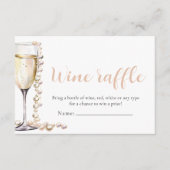 Parels en Prosecco Wijn Raffle Vrijgezellenfeest S Informatiekaartje (Voorkant)
