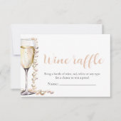 Parels en Prosecco Wijn Raffle Vrijgezellenfeest S Kaart (Voorkant)