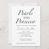 Parels en Prosecco | Zwart-wit Vrijgezellenfeest Kaart (Voorkant)