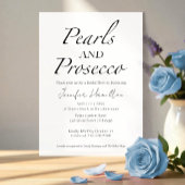 Parels en Prosecco | Zwart-wit Vrijgezellenfeest Kaart