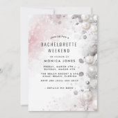 Parels en roze Bachelorette Weekendfeest Kaart (Voorkant)