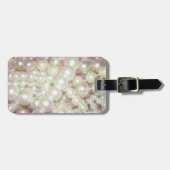 parels en roze maaltijd bagagelabel (Voorkant horizontaal)