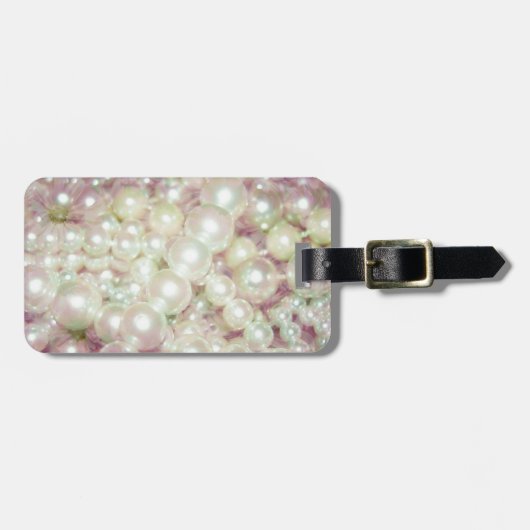 parels en roze maaltijd bagagelabel (Voorkant horizontaal)