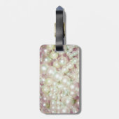 parels en roze maaltijd bagagelabel (Achterkant verticaal)