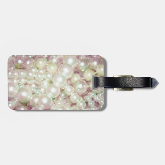 parels en roze maaltijd bagagelabel (Achterkant horizontaal)