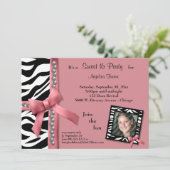 Parels en roze met Zebrastripes Kaart (Staand voorkant)