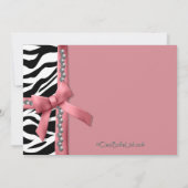 Parels en roze met Zebrastripes Kaart (Achterkant)
