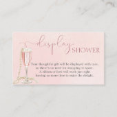 Parels en roze Prosecco Bruids Display Douche Informatiekaartje (Voorkant)