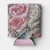  parels en roze rozenpatroon blikjeskoeler (Voorkant)