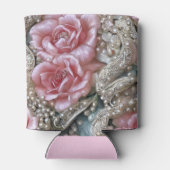  parels en roze rozenpatroon blikjeskoeler (Achterkant)