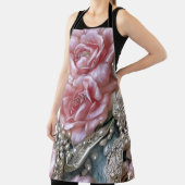 parels en roze rozenpatroon schort (Insitu)