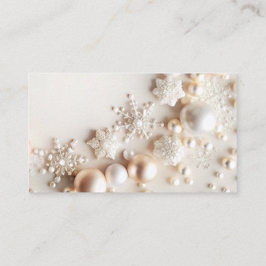 Parels en sneeuwvlokken Baby shower Boeken voor Ba Informatiekaartje (Achterkant)