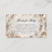 Parels en sneeuwvlokken Baby shower Boeken voor Ba Informatiekaartje (Voorkant)