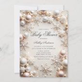 Parels en sneeuwvlokken Baby shower Kaart (Voorkant)