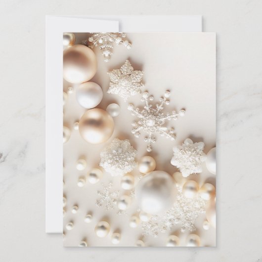 Parels en sneeuwvlokken Baby shower Kaart (Achterkant)