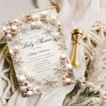 Parels en sneeuwvlokken Baby shower