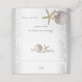 Parels en White Lace Beach Wedding Place Card Plaatskaartje (Buitenkant ongevouwen)