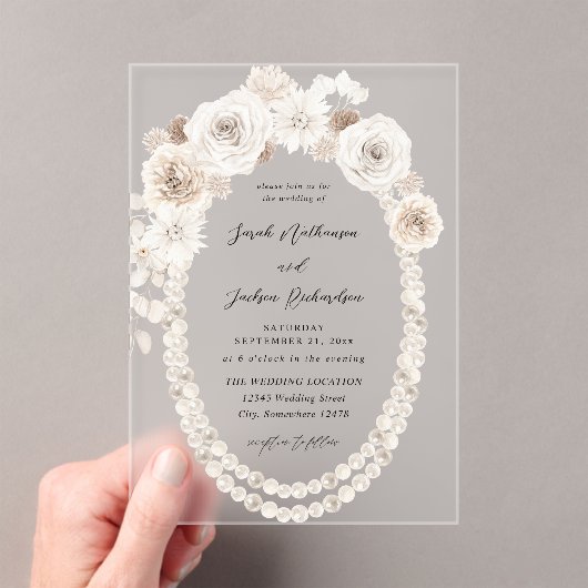 Parels en without V2 Acryl Uitnodigingen (Insitu (Draagbaar))