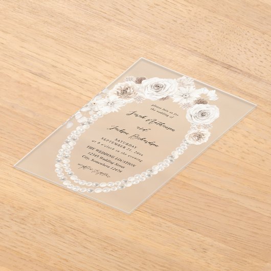 Parels en without V2 Acryl Uitnodigingen (Laagn)