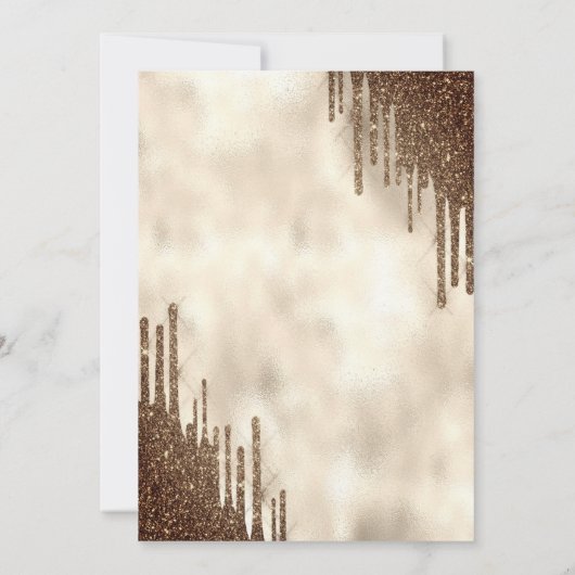 Parels Espresso Bow Glitter Druppels Kaart (Achterkant)