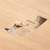 Parels Espresso Glitter Drips Acryl Uitnodigingen (Laagn)