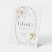 Parels gunsten teken reclamebord met voetstuk (Voorkant)