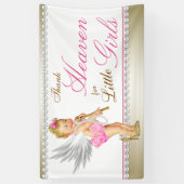 Parels Hak Princess Engel Baby Shower Spandoek (Verticaal)
