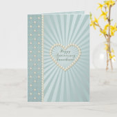 Parels Hart Jubileum Wenskaart Kaart (Gele Bloem)