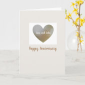 Parels hart jubileumkaart- gepersonaliseerd kaart (Gele Bloem)