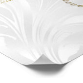 Parels Harten & Bloemen Damast Bruiloft Poster (Hoek)