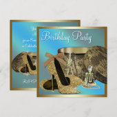 Parels Hoge Hak Schoenen Blauwgroen Blauw Vrouwen  Kaart (Voorkant / Achterkant)