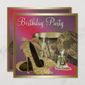 Parels Hoge Hak Schoenen Vrouwen Rode Verjaardag Kaart (Voorkant / Achterkant)