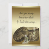 Parels Hoge Hak Schoenen Zwart Goud Bedankt Card (Achterkant)