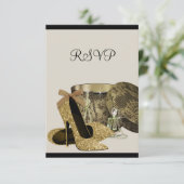 Parels Hoge Hak Schoenen Zwart Goud RSVP (Staand voorkant)