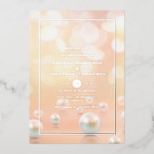 Parels Huwelijksjubileum Folie Uitnodiging (Voorkant)