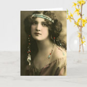 Parels in Haar Haar Kaart (Gele Bloem)