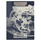 Parels in Tea Cup  Modern Glam Gepersonaliseerd Klembord (Voorkant)