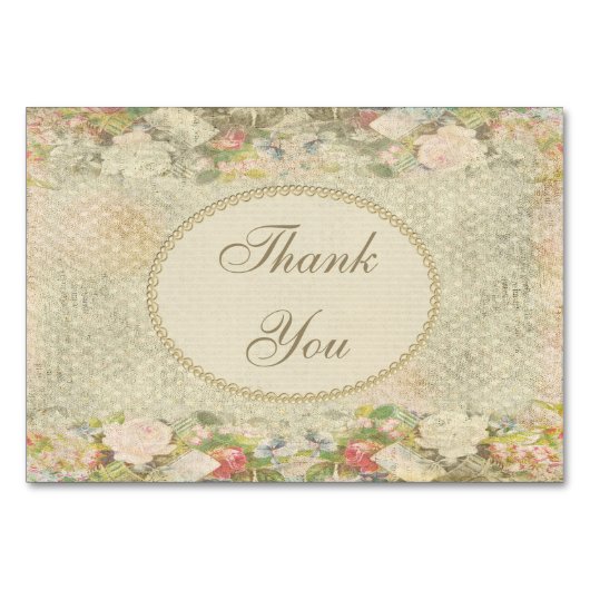 Parels & Kant Shabby Chic Bloemen Bedankt (Voorkant)