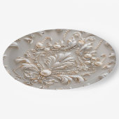 Parels Kristallen Franse Damask Borduurwerk Decoup Papieren Bordje