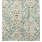 Parels kristallen Franse Damask borduurwerk Douchegordijn (Voorkant)