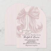 Parels Luxe Meisje Baby Shower Kaart (Voorkant / Achterkant)