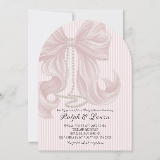 Parels Luxe Meisje Baby Shower Kaart (Voorkant)