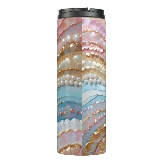 Parels met parelmoer verf Schelpen Thermosbeker (Achterkant)