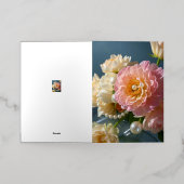 Parels met roze bloemen folie wenskaart (Buiten Laag)