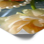 Parels met roze bloemen poster (Hoek)