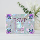 Parels Moeder Iriserende RSVP Kaarten (Staand voorkant)