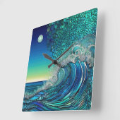 Parels onder het getij – Surreal Seascape Vierkante Klok (Hoek)